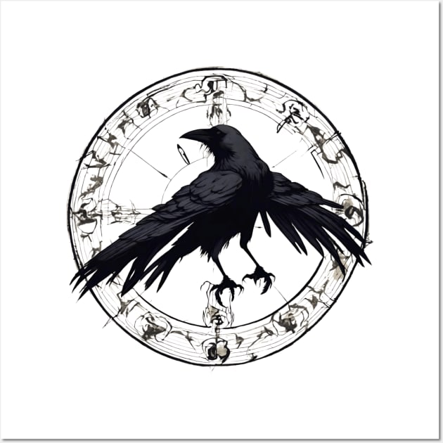 crow in the magic circle Wall Art by dodolanlaku